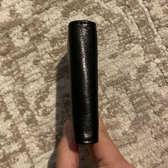 Abas Coin Purse Womens Small Black Leather Kiss Lock Accordion Card Wallet - Picture 6 of 11